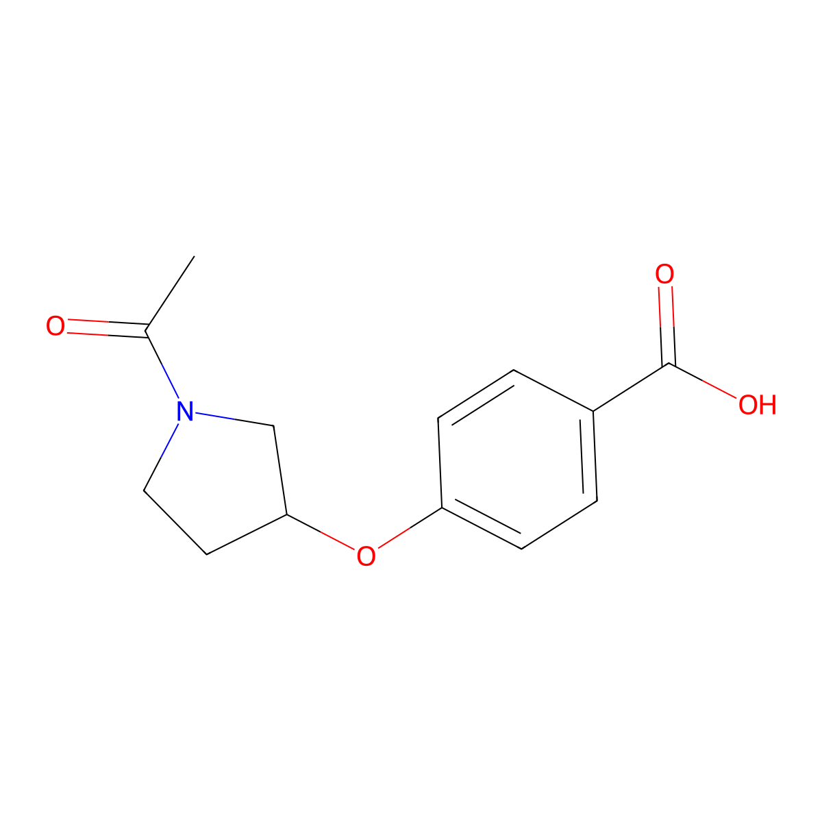 4-[(1-Acetylpyrrolidin-3-yl)oxy]benzoic acid molecular structure, CAS 1783454-90-9