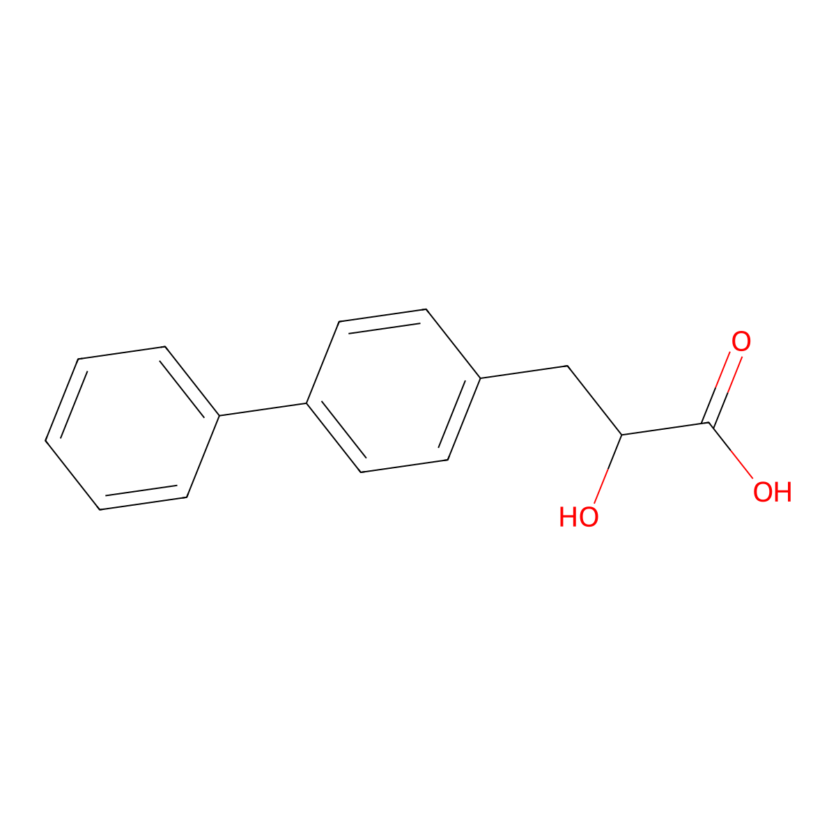 2-Hydroxy-3-(4-phenylphenyl)propanoic acid molecular structure, CAS 1783458-82-1