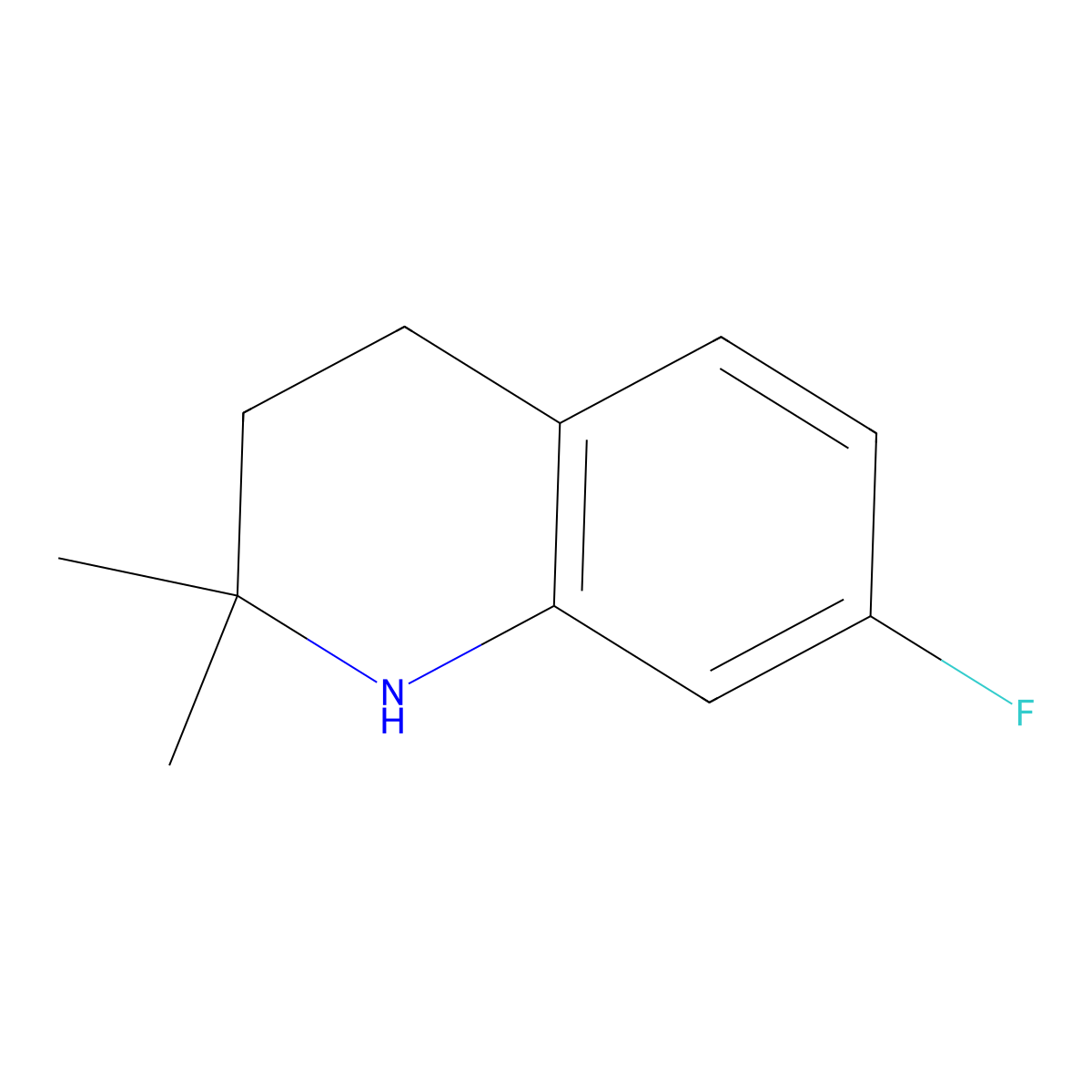 7-Fluoro-2,2-dimethyl-1,2,3,4-tetrahydroquinoline molecular structure, CAS 1783462-16-7