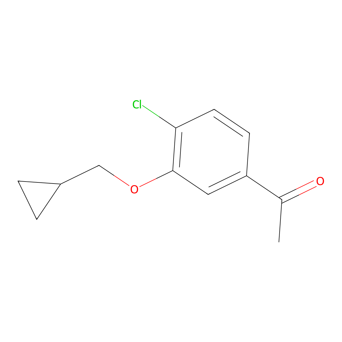 1-[4-Chloro-3-(cyclopropylmethoxy)phenyl]ethanone molecular structure, CAS 1783477-06-4