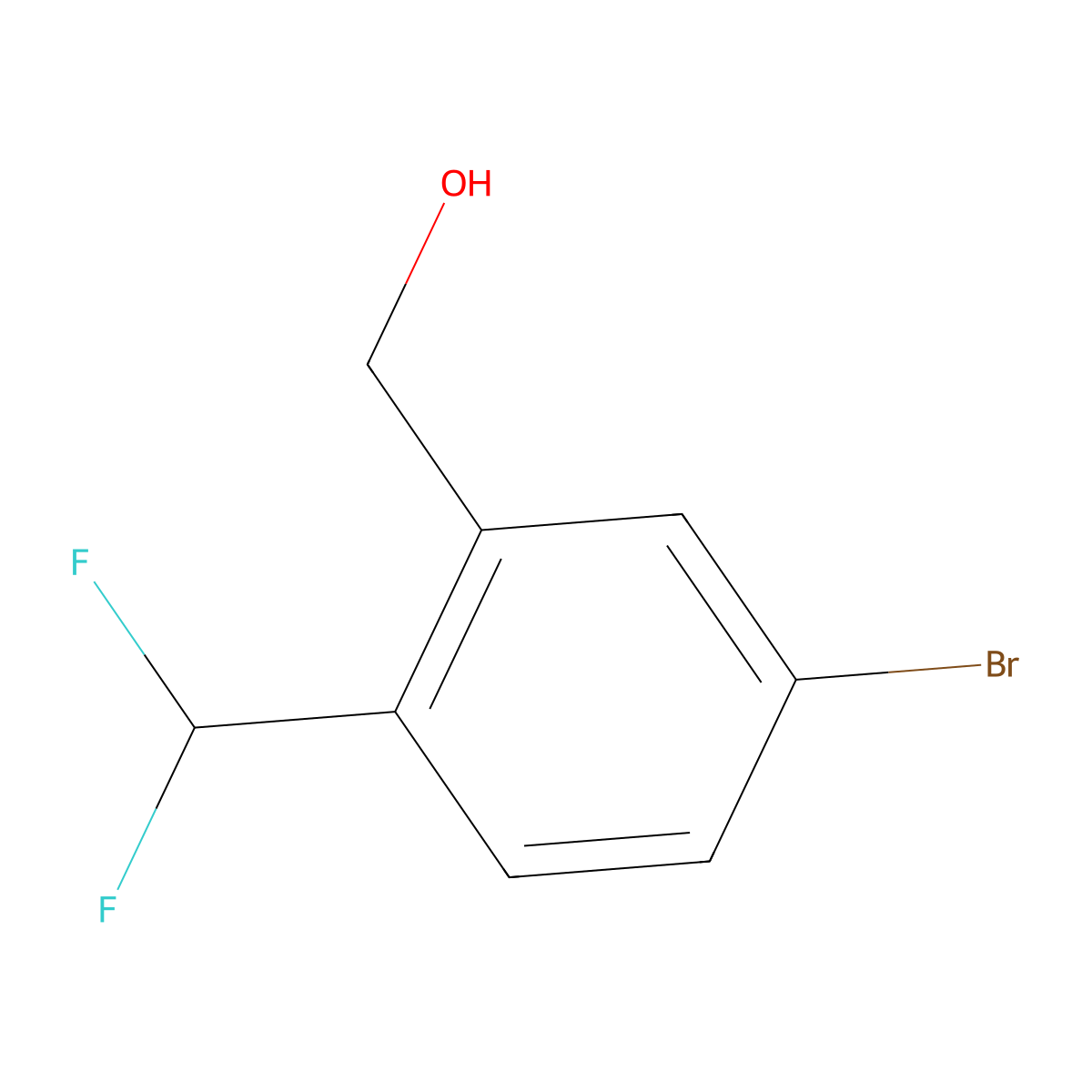 (5-Bromo-2-(difluoromethyl)phenyl)methanol molecular structure, CAS 1783499-28-4