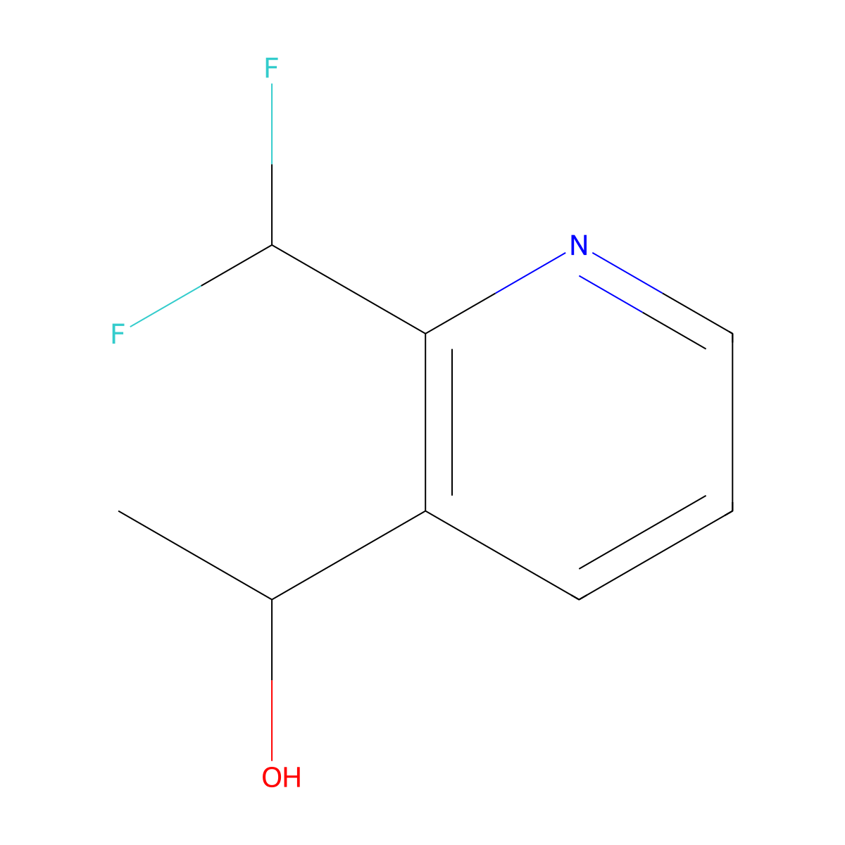 1-(2-(Difluoromethyl)pyridin-3-yl)ethan-1-ol molecular structure, CAS 1783500-16-2