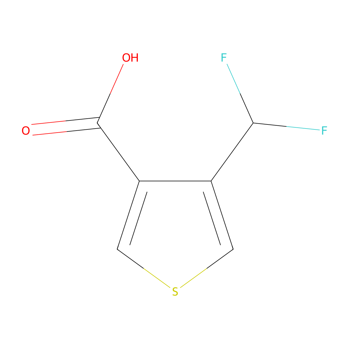 4-(Difluoromethyl)thiophene-3-carboxylic acid molecular structure, CAS 1783508-32-6
