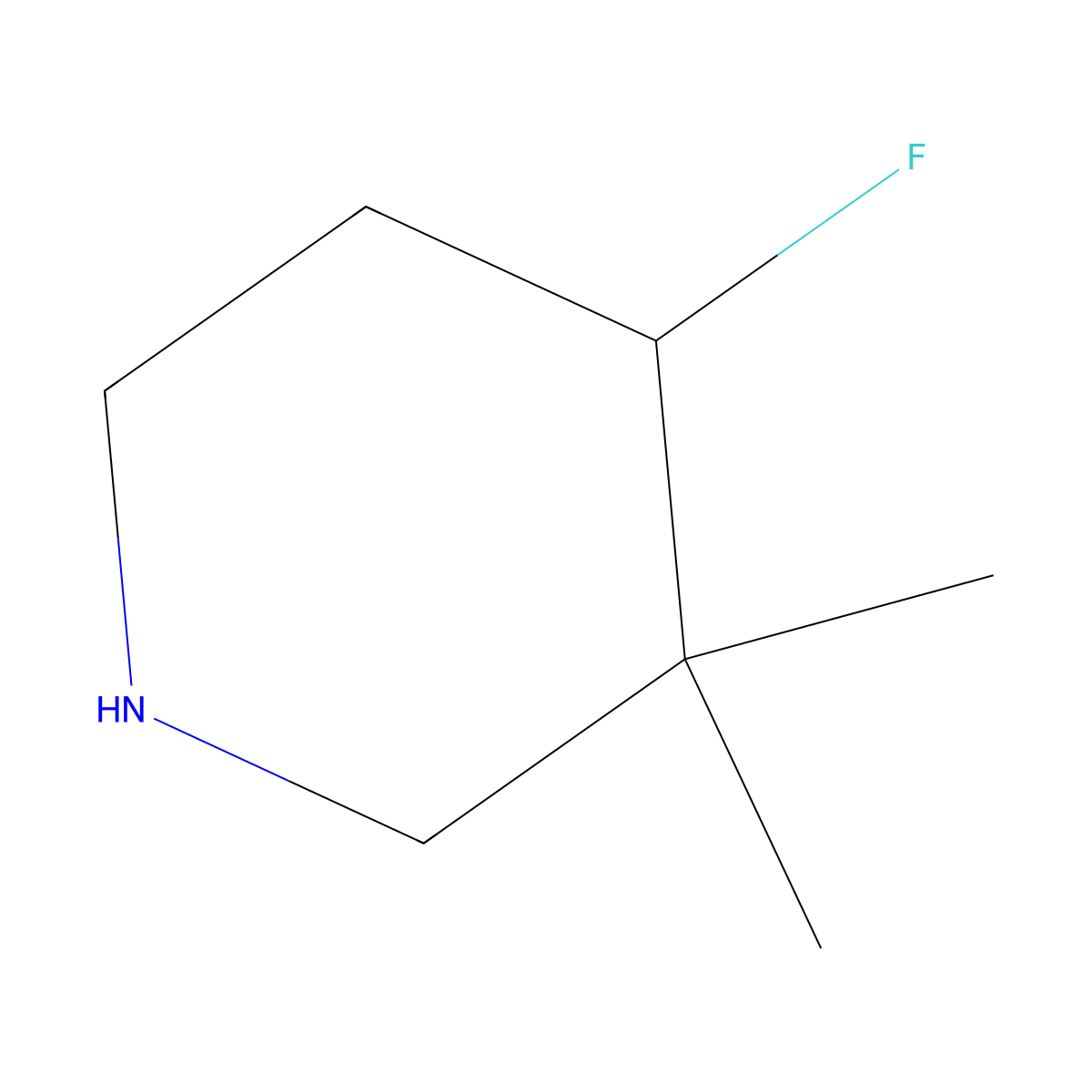 4-Fluoro-3,3-dimethylpiperidine molecular structure, CAS 1783509-11-4