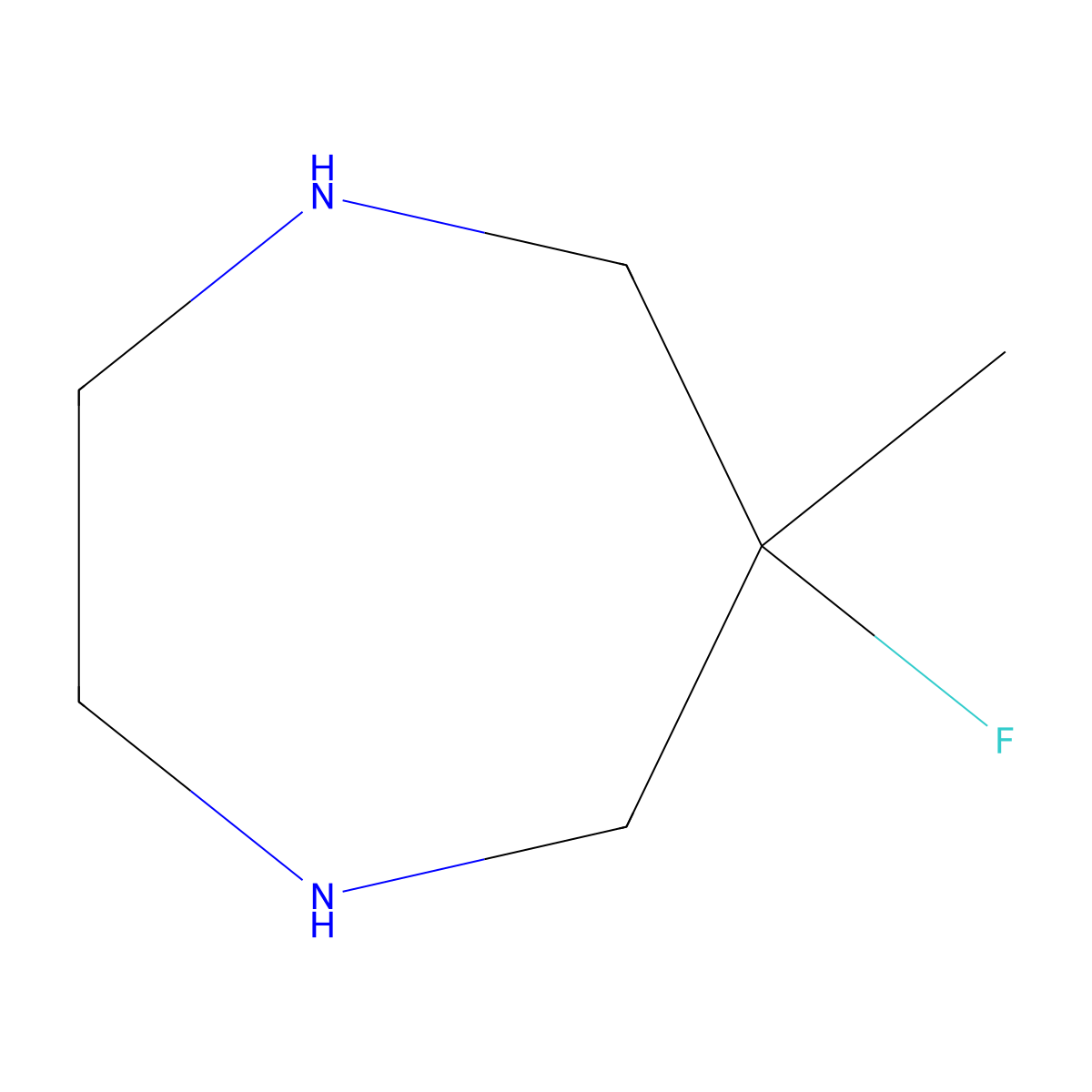 6-Fluoro-6-methyl-1,4-diazepane molecular structure, CAS 1783509-18-1