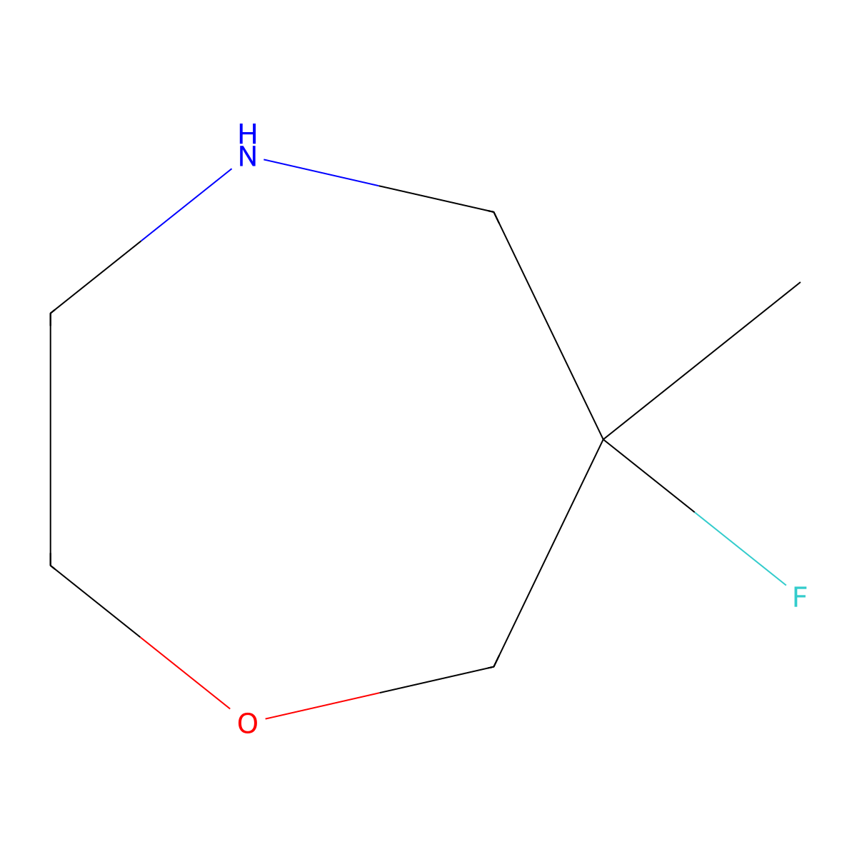 6-Fluoro-6-methyl-1,4-oxazepane molecular structure, CAS 1783509-43-2