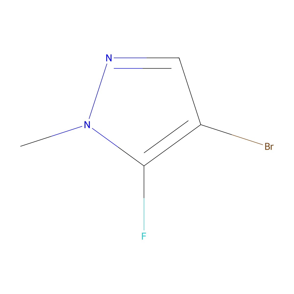 4-bromo-5-fluoro-1-methyl-1H-pyrazole molecular structure, CAS 1783510-78-0