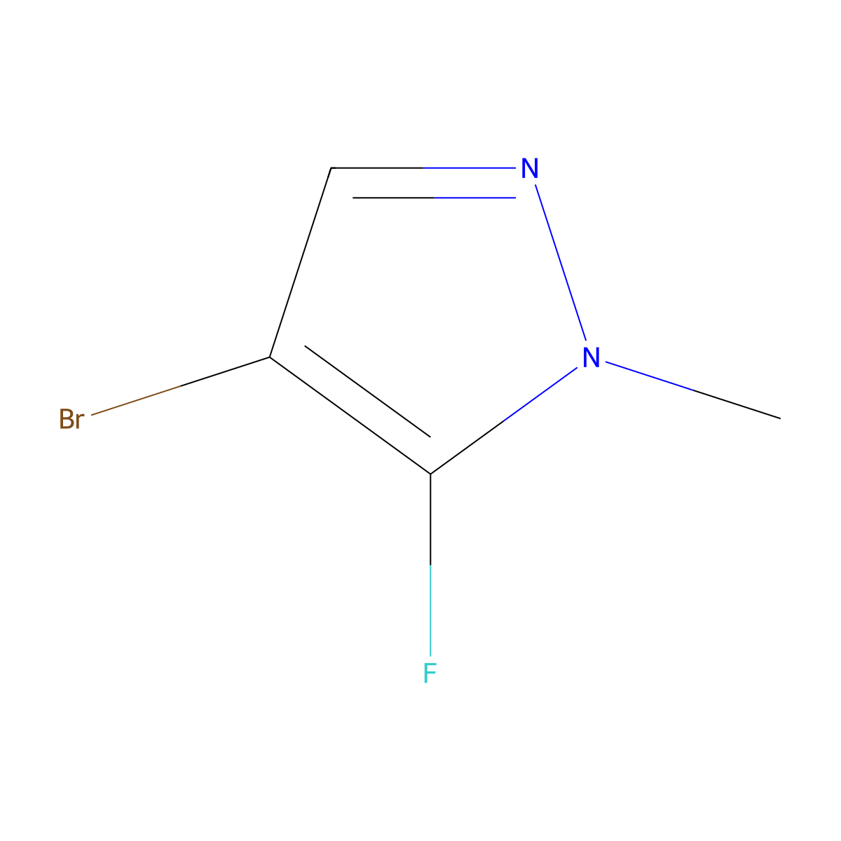 4-bromo-5-fluoro-1-methyl-1H-pyrazole molecular structure, CAS 1783510-78-0