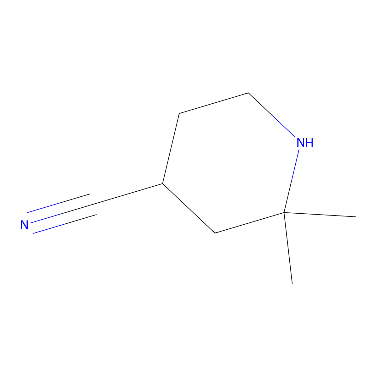 2,2-Dimethylpiperidine-4-carbonitrile molecular structure, CAS 1783510-82-6