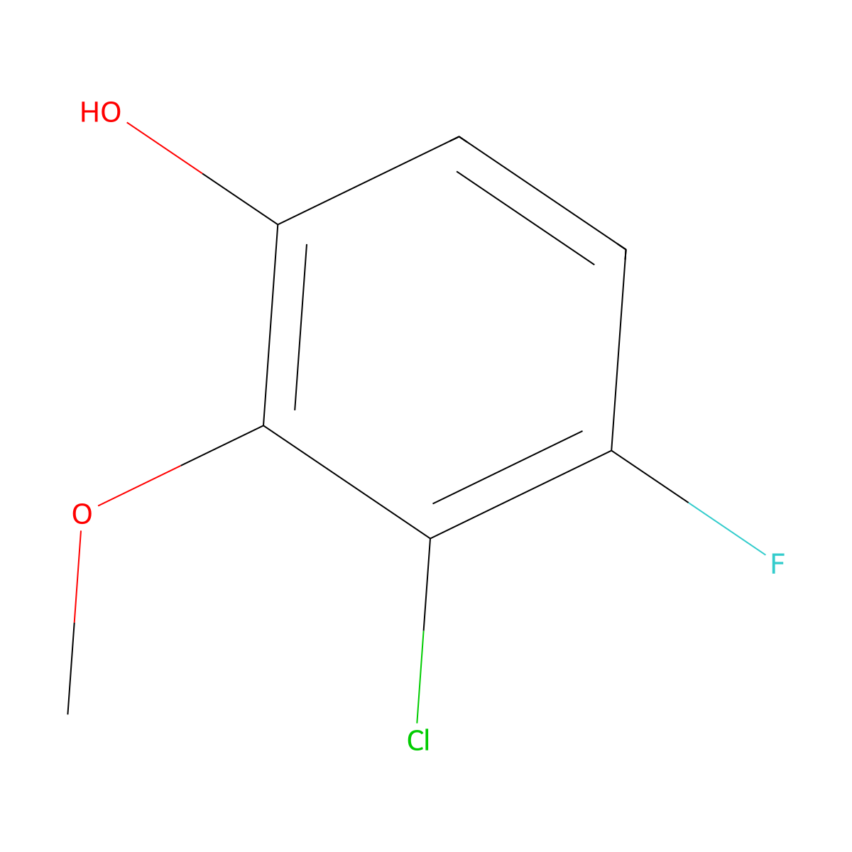 3-Chloro-4-fluoro-2-methoxyphenol molecular structure, CAS 1783512-32-2