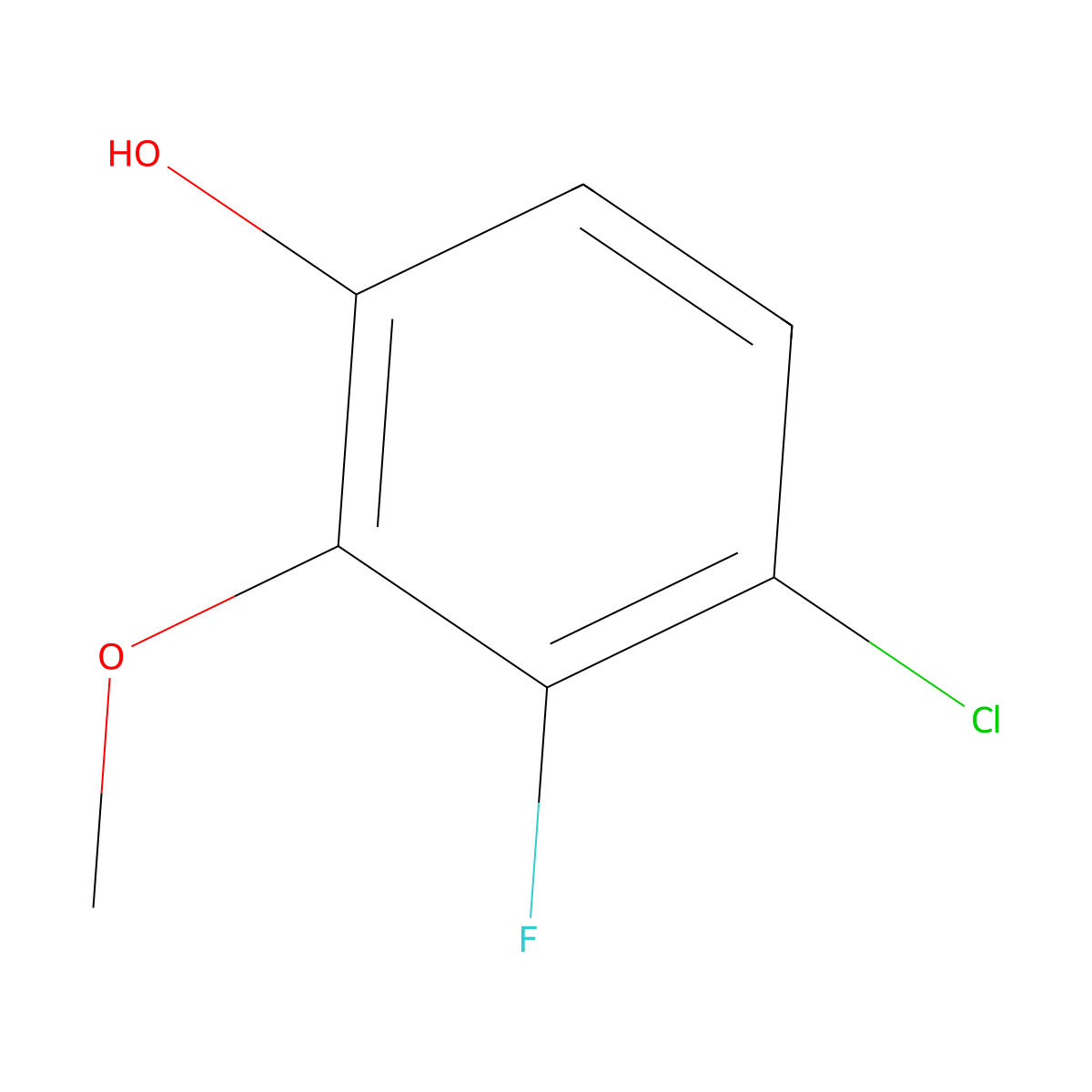 4-Chloro-3-fluoro-2-methoxyphenol molecular structure, CAS 1783512-40-2
