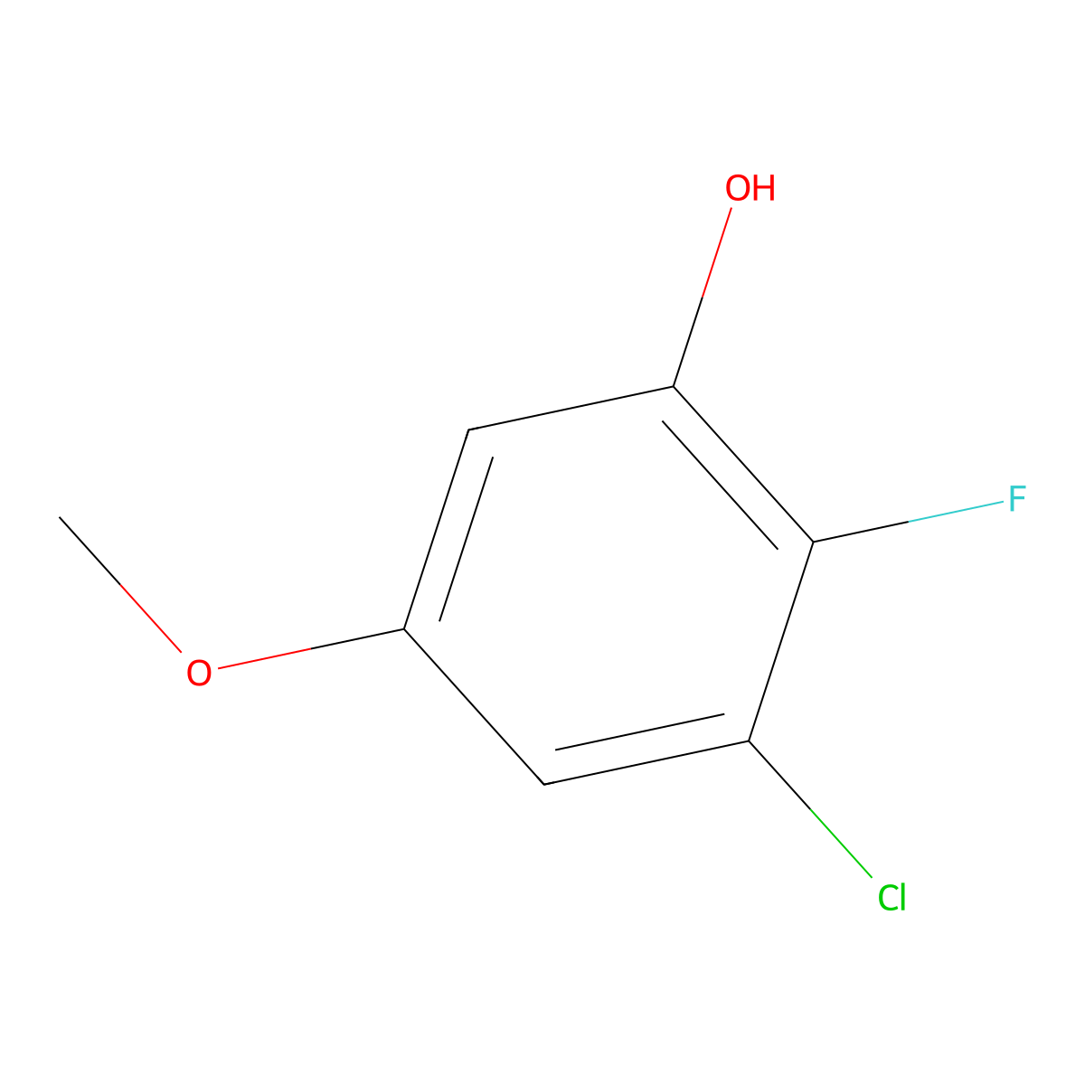 3-Chloro-2-fluoro-5-methoxyphenol molecular structure, CAS 1783512-60-6
