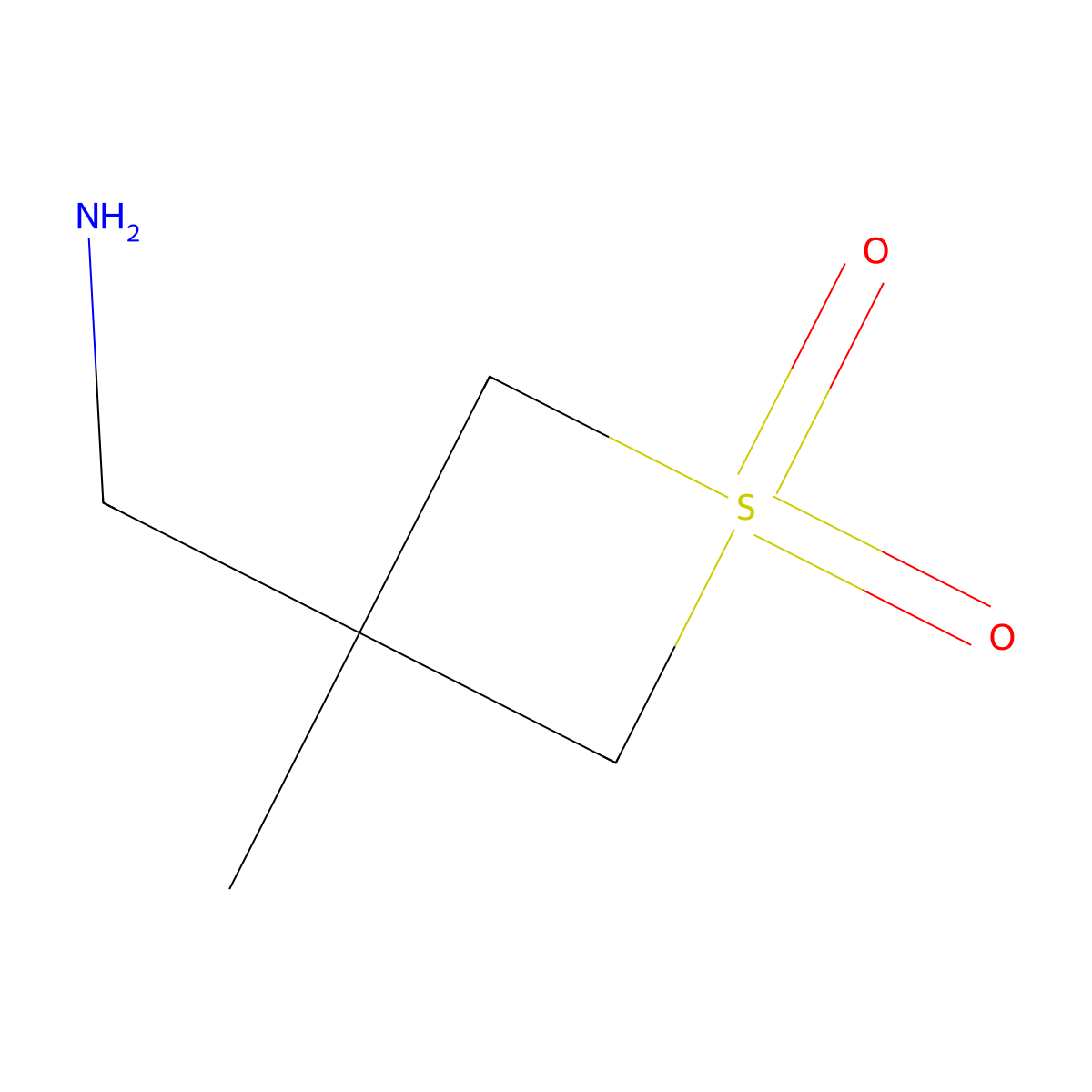 3-(Aminomethyl)-3-methyl-1lambda6-thietane-1,1-dione molecular structure, CAS 1783517-35-0