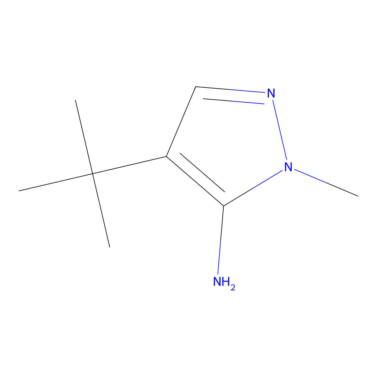 4-(tert-butyl)-1-methyl-1H-pyrazol-5-amine molecular structure, CAS 1783518-74-0