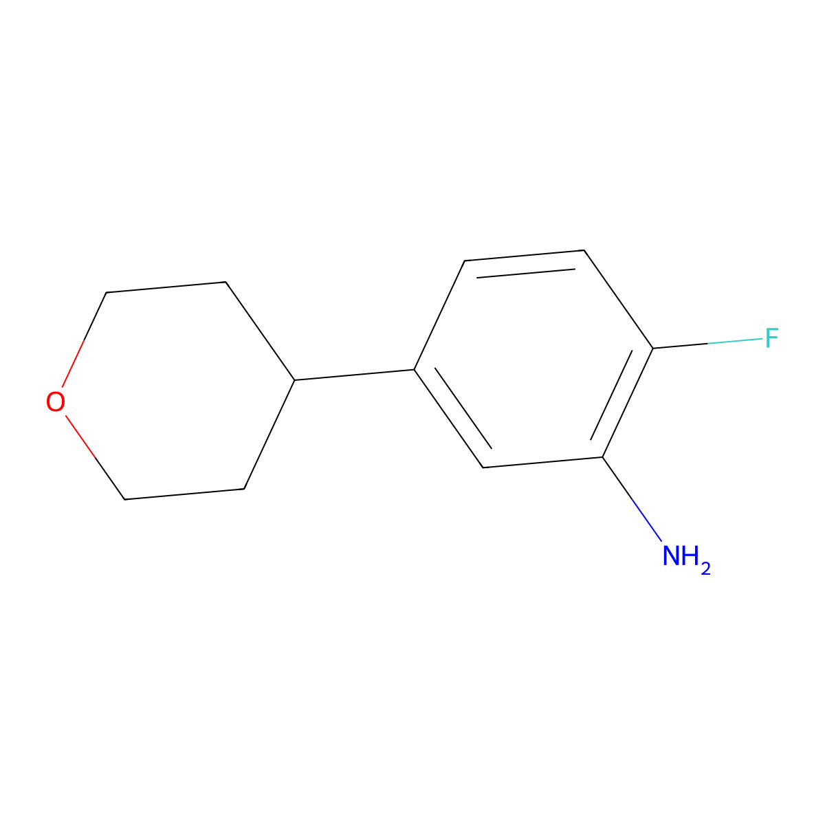 2-Fluoro-5-(oxan-4-yl)aniline molecular structure, CAS 1783522-16-6