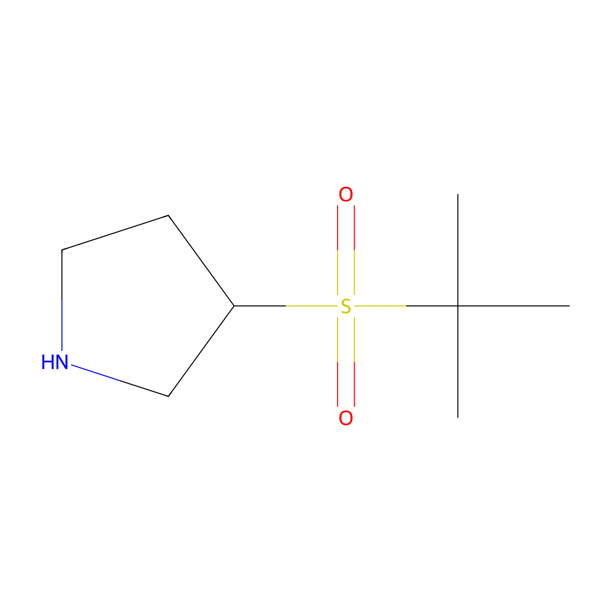 3-(2-Methylpropane-2-sulfonyl)pyrrolidine molecular structure, CAS 1783523-32-9