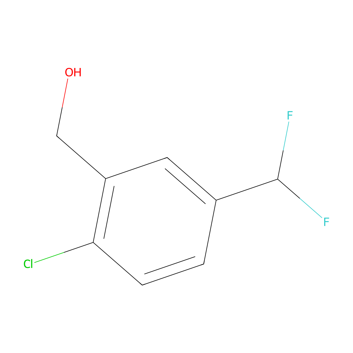 [2-Chloro-5-(difluoromethyl)phenyl]methanol molecular structure, CAS 1783526-22-6