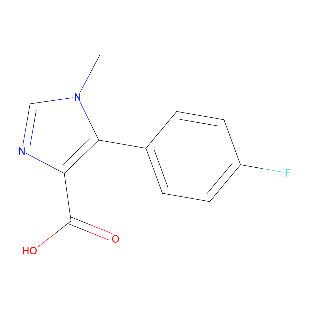 5-(4-fluorophenyl)-1-methyl-1H-imidazole-4-carboxylic acid molecular structure, CAS 1783530-39-1