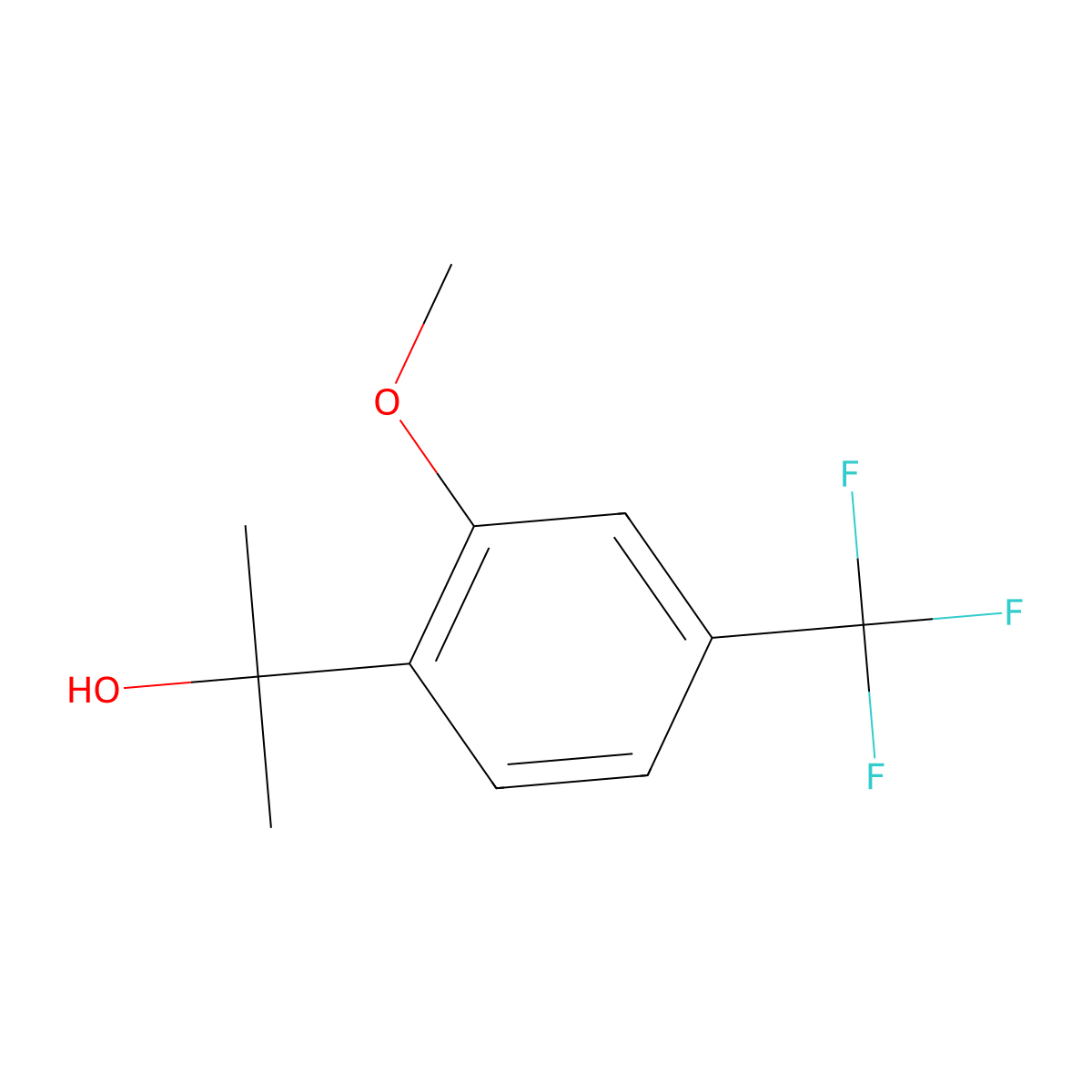 2-(2-Methoxy-4-(trifluoromethyl)phenyl)propan-2-ol molecular structure, CAS 1783539-90-1