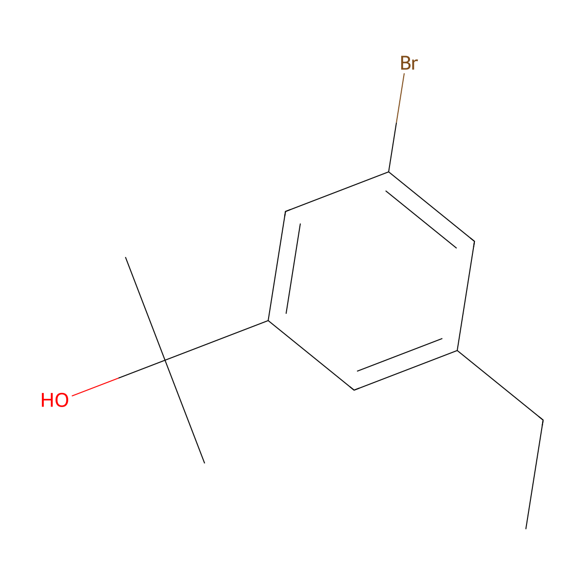 2-(3-Bromo-5-ethylphenyl)propan-2-ol molecular structure, CAS 1783555-42-9