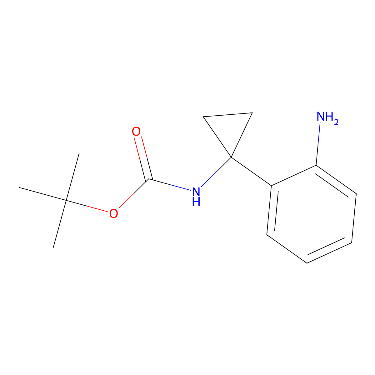 Tert-butyl N-[1-(2-aminophenyl)cyclopropyl]carbamate molecular structure, CAS 1783557-04-9