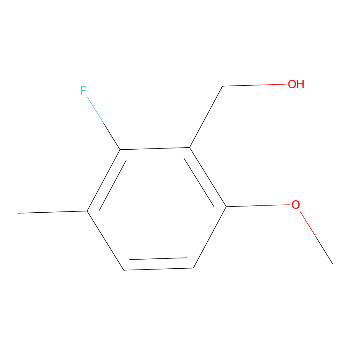 (2-Fluoro-6-methoxy-3-methylphenyl)methanol molecular structure, CAS 1783565-08-1