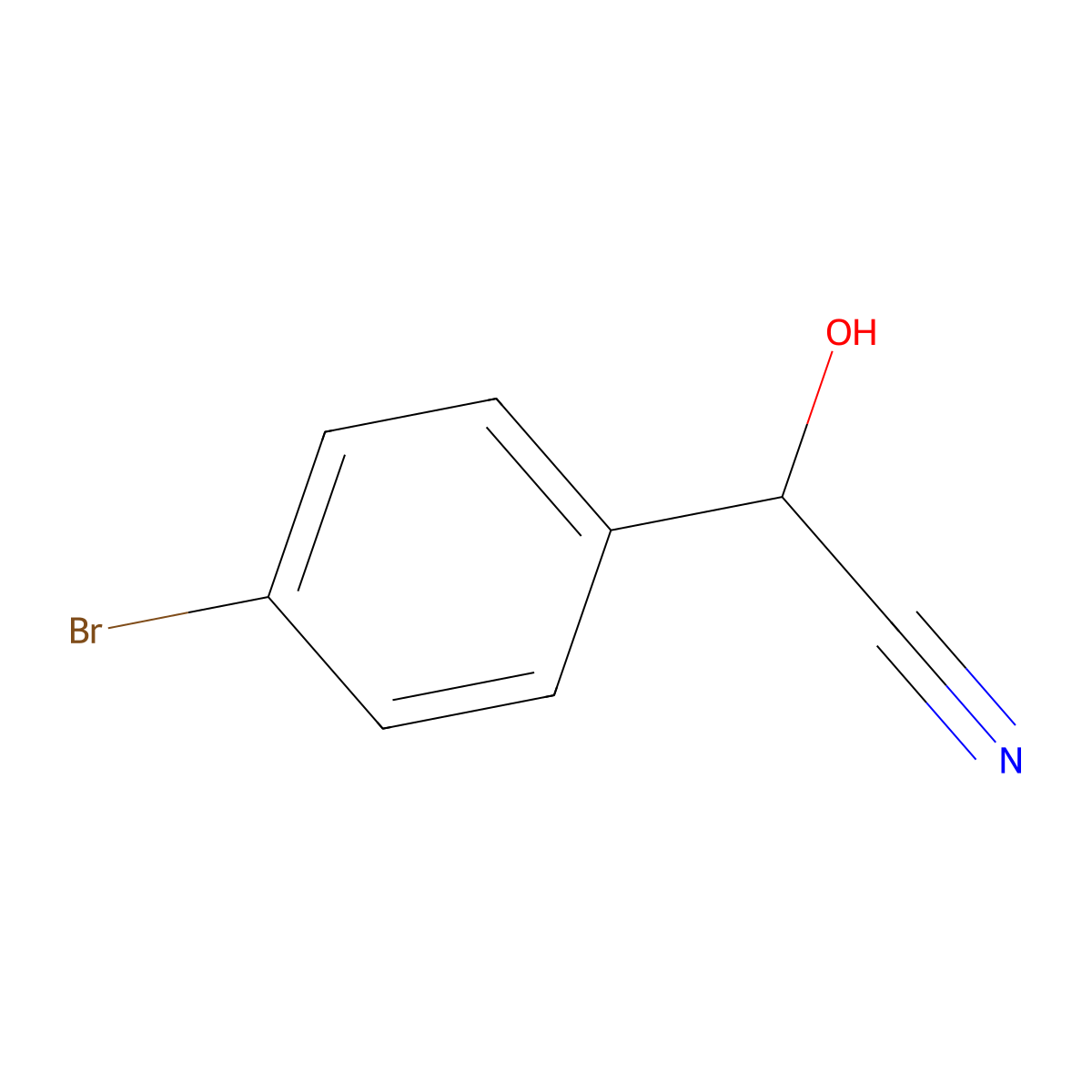 (2S)-2-(4-bromophenyl)-2-hydroxyacetonitrile molecular structure, CAS 178357-22-7