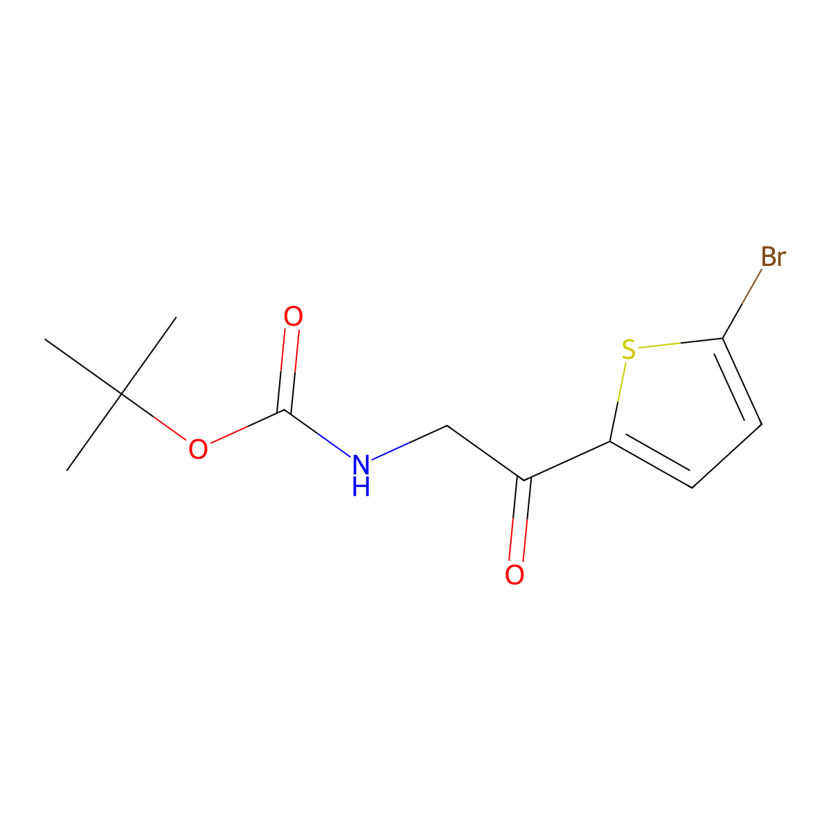 tert-butyl N-[2-(5-bromothiophen-2-yl)-2-oxoethyl]carbamate molecular structure, CAS 1783573-48-7