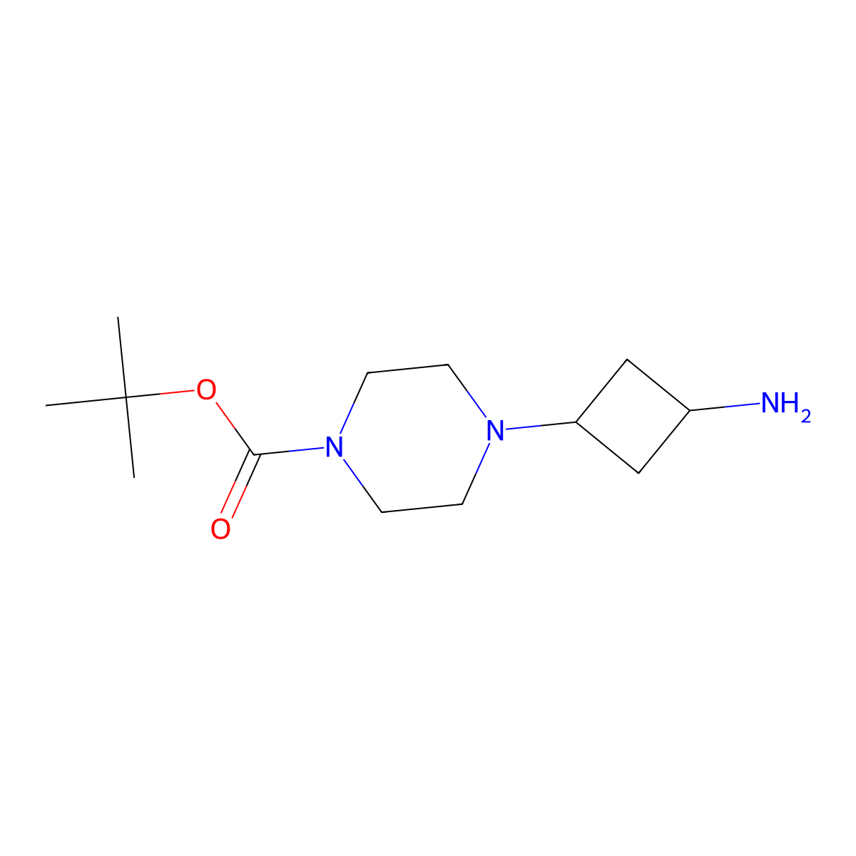 Tert-butyl 4-(3-aminocyclobutyl)piperazine-1-carboxylate molecular structure, CAS 1783574-92-4