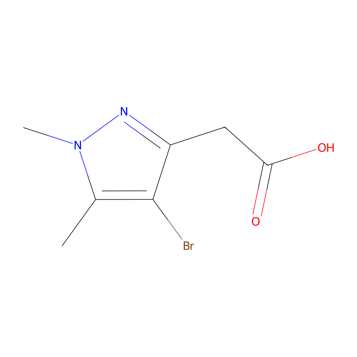 2-(4-bromo-1,5-dimethyl-1H-pyrazol-3-yl)acetic acid molecular structure, CAS 1783575-54-1