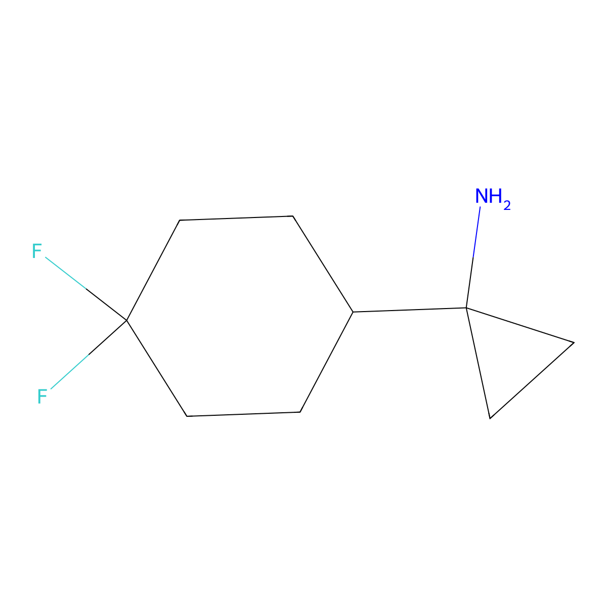 1-(4,4-Difluorocyclohexyl)cyclopropan-1-amine molecular structure, CAS 1783577-00-3