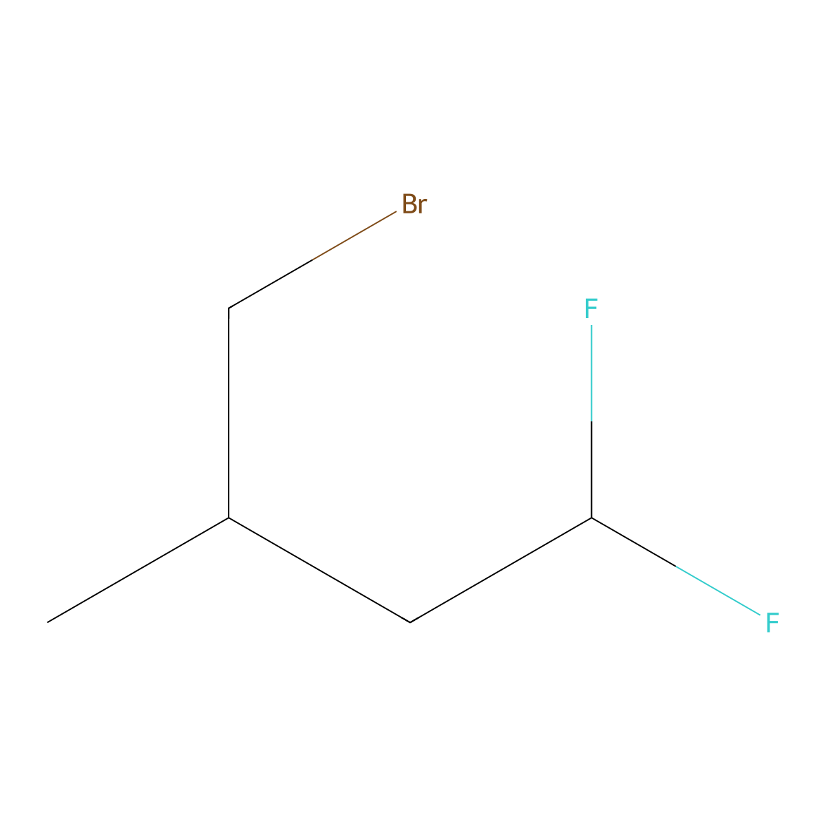4-Bromo-1,1-difluoro-3-methylbutane molecular structure, CAS 1783578-17-5