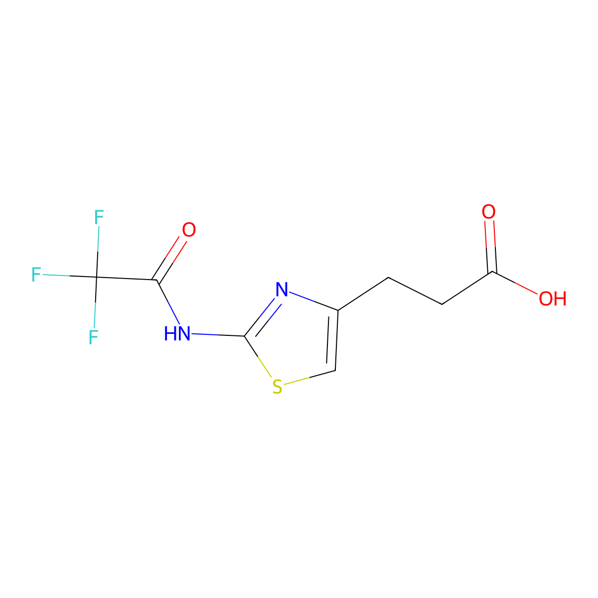 3-[2-(Trifluoroacetamido)-1,3-thiazol-4-yl]propanoic acid molecular structure, CAS 1783581-92-9