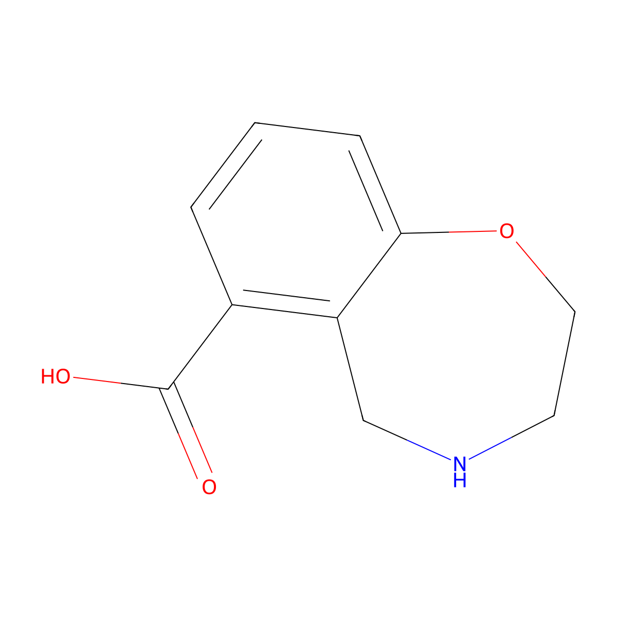 2,3,4,5-Tetrahydro-1,4-benzoxazepine-6-carboxylic acid molecular structure, CAS 1783582-44-4