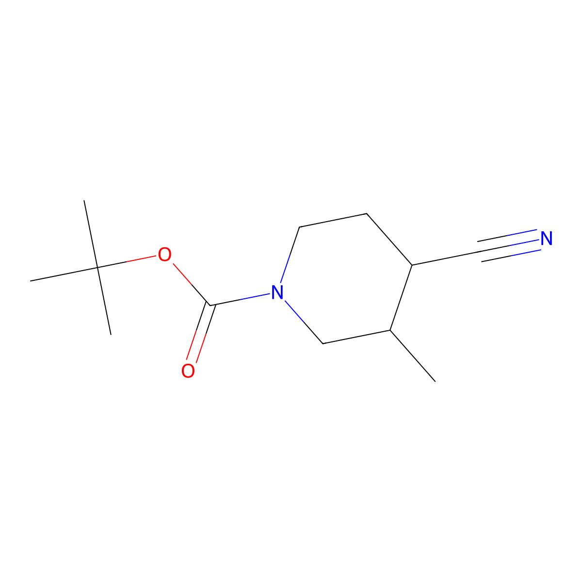 tert-Butyl 4-cyano-3-methylpiperidine-1-carboxylate molecular structure, CAS 1783597-93-2