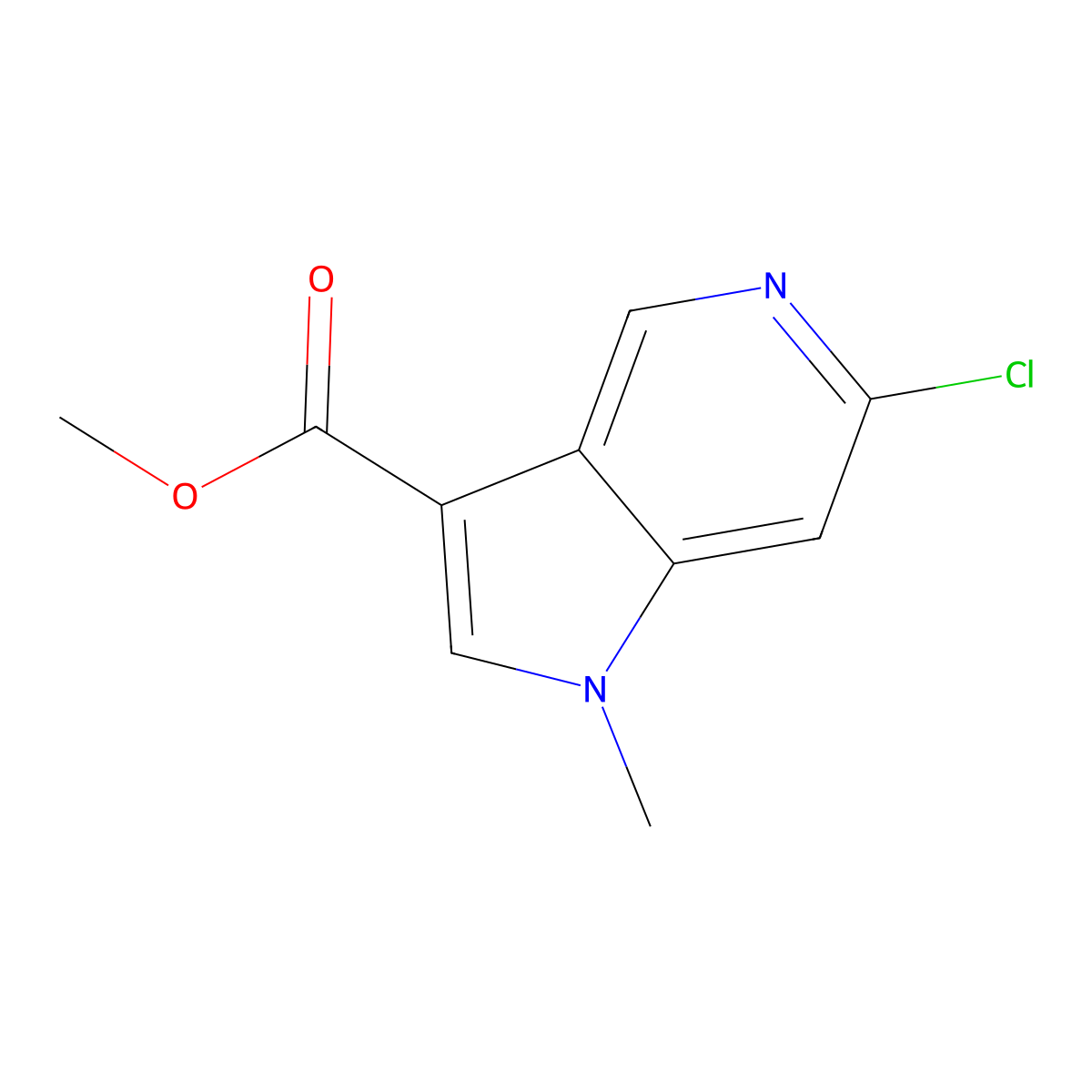 Methyl 6-Chloro-1-methyl-5-azaindole-3-carboxylate molecular structure, CAS 1783598-53-7