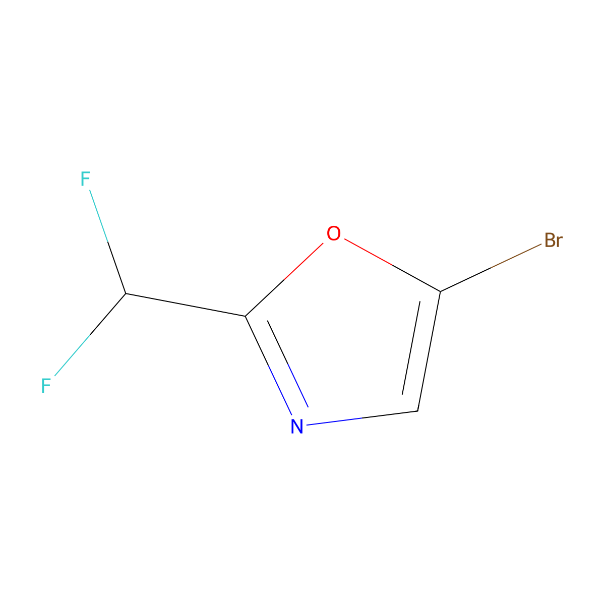 5-Bromo-2-(difluoromethyl)-1,3-oxazole molecular structure, CAS 1783600-05-4