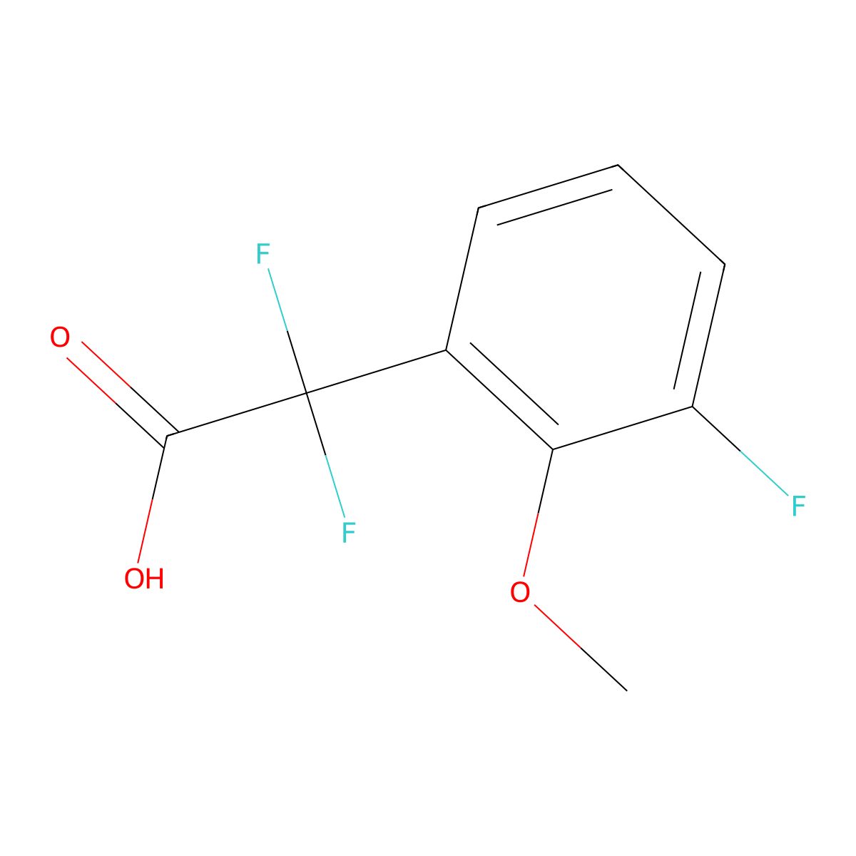 2,2-Difluoro-2-(3-fluoro-2-methoxyphenyl)acetic acid molecular structure, CAS 1783600-39-4