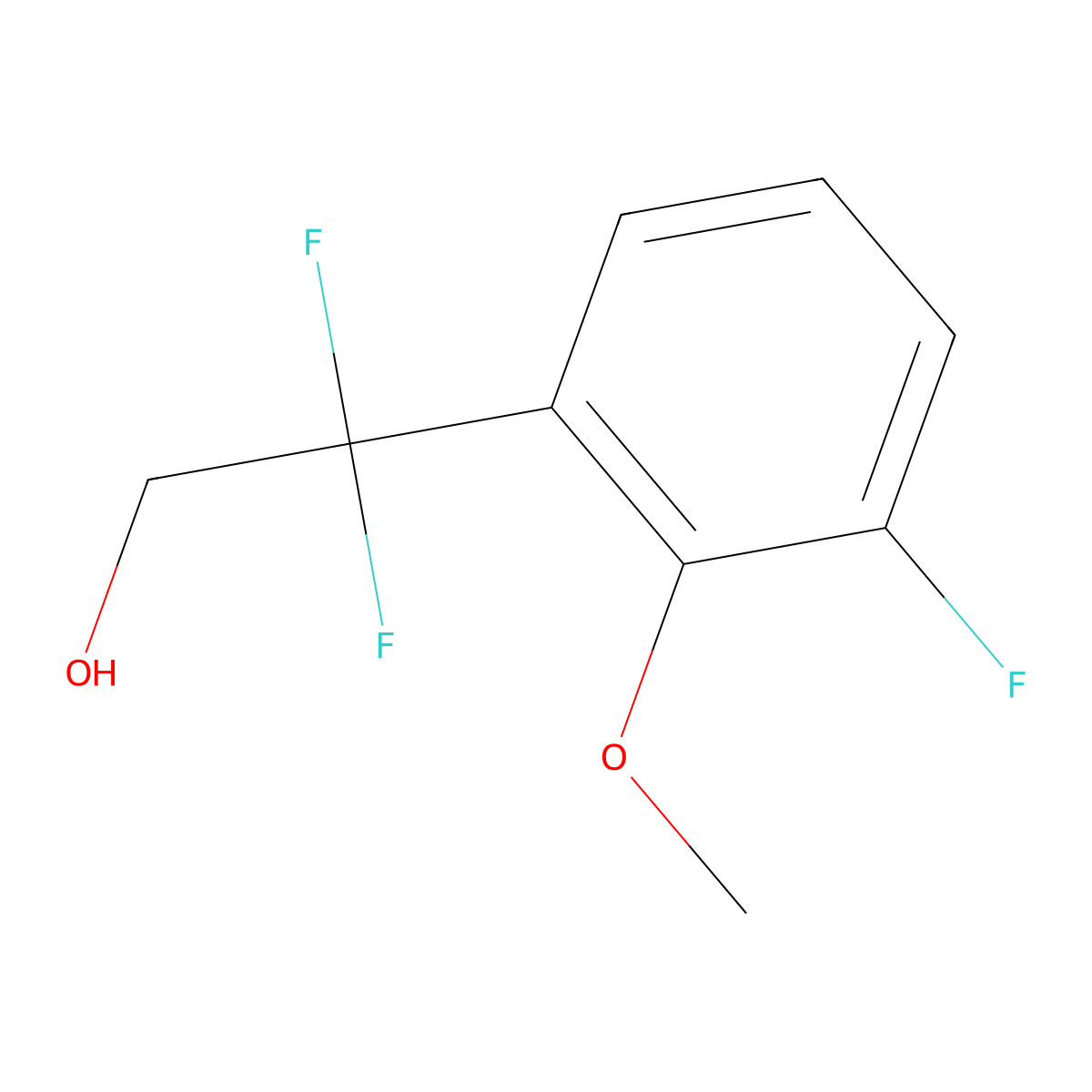 2,2-Difluoro-2-(3-fluoro-2-methoxyphenyl)ethan-1-ol molecular structure, CAS 1783600-83-8
