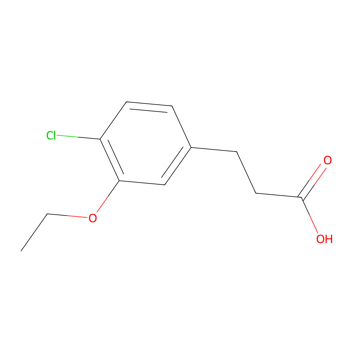 3-(4-Chloro-3-ethoxyphenyl)propanoic acid molecular structure, CAS 1783601-55-7