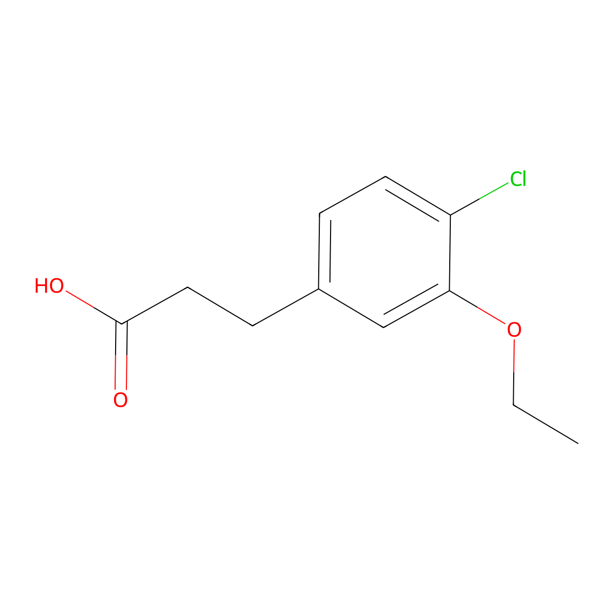 3-(4-Chloro-3-ethoxyphenyl)propanoic acid molecular structure, CAS 1783601-55-7