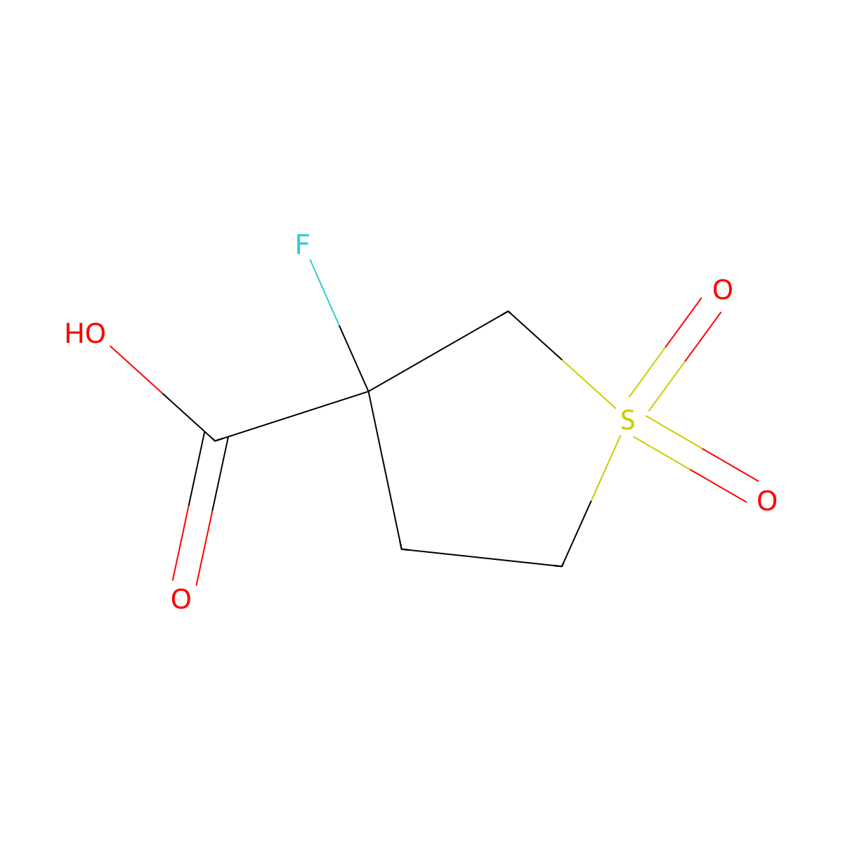 3-Fluoro-1,1-dioxo-1lambda6-thiolane-3-carboxylic acid molecular structure, CAS 1783602-21-0