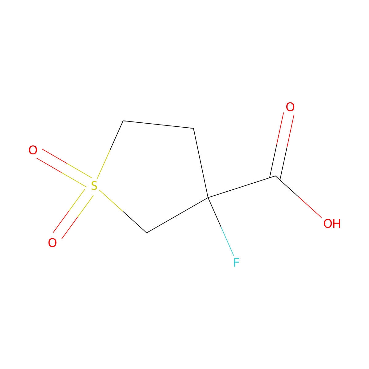 3-Fluoro-1,1-dioxo-1lambda6-thiolane-3-carboxylic acid molecular structure, CAS 1783602-21-0