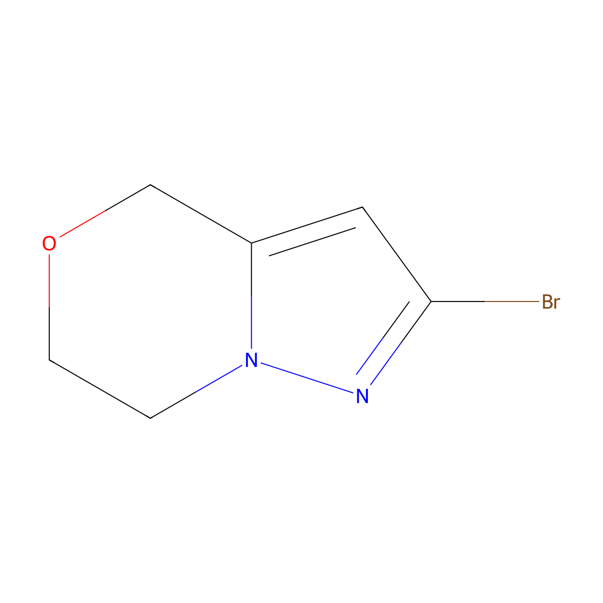 2-bromo-6,7-dihydro-4H-pyrazolo[5,1-c][1,4]oxazine molecular structure, CAS 1783602-46-9