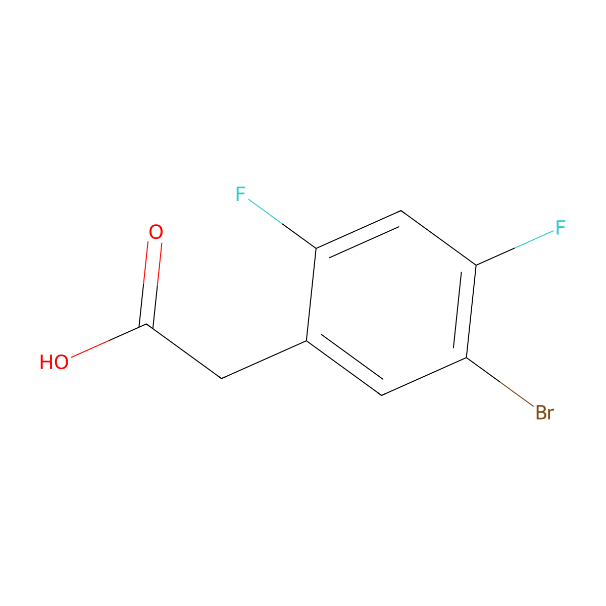 5-Bromo-2,4-difluorophenylacetic acid molecular structure, CAS 1783602-63-0