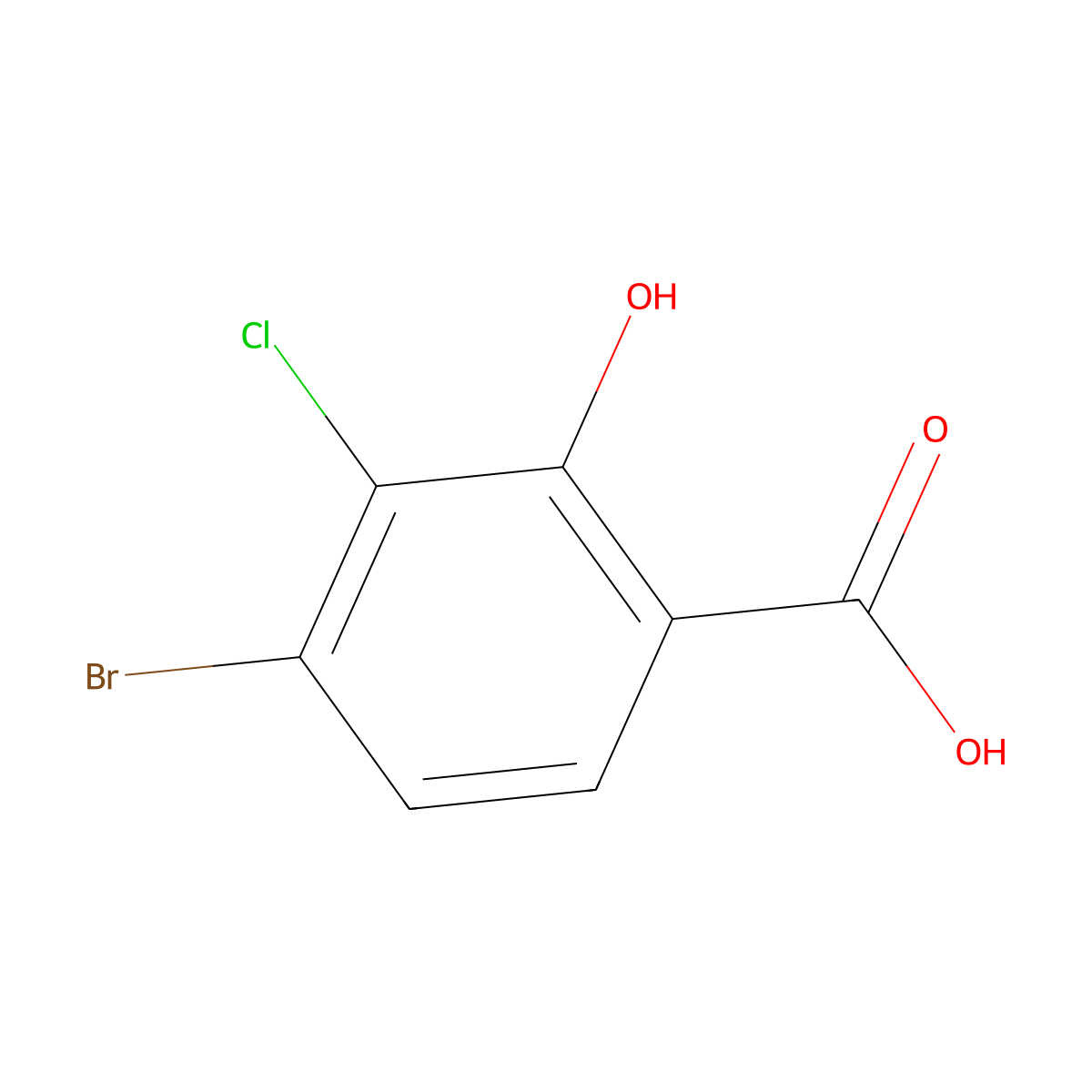 4-Bromo-3-chloro-2-hydroxybenzoic acid molecular structure, CAS 1783603-93-9