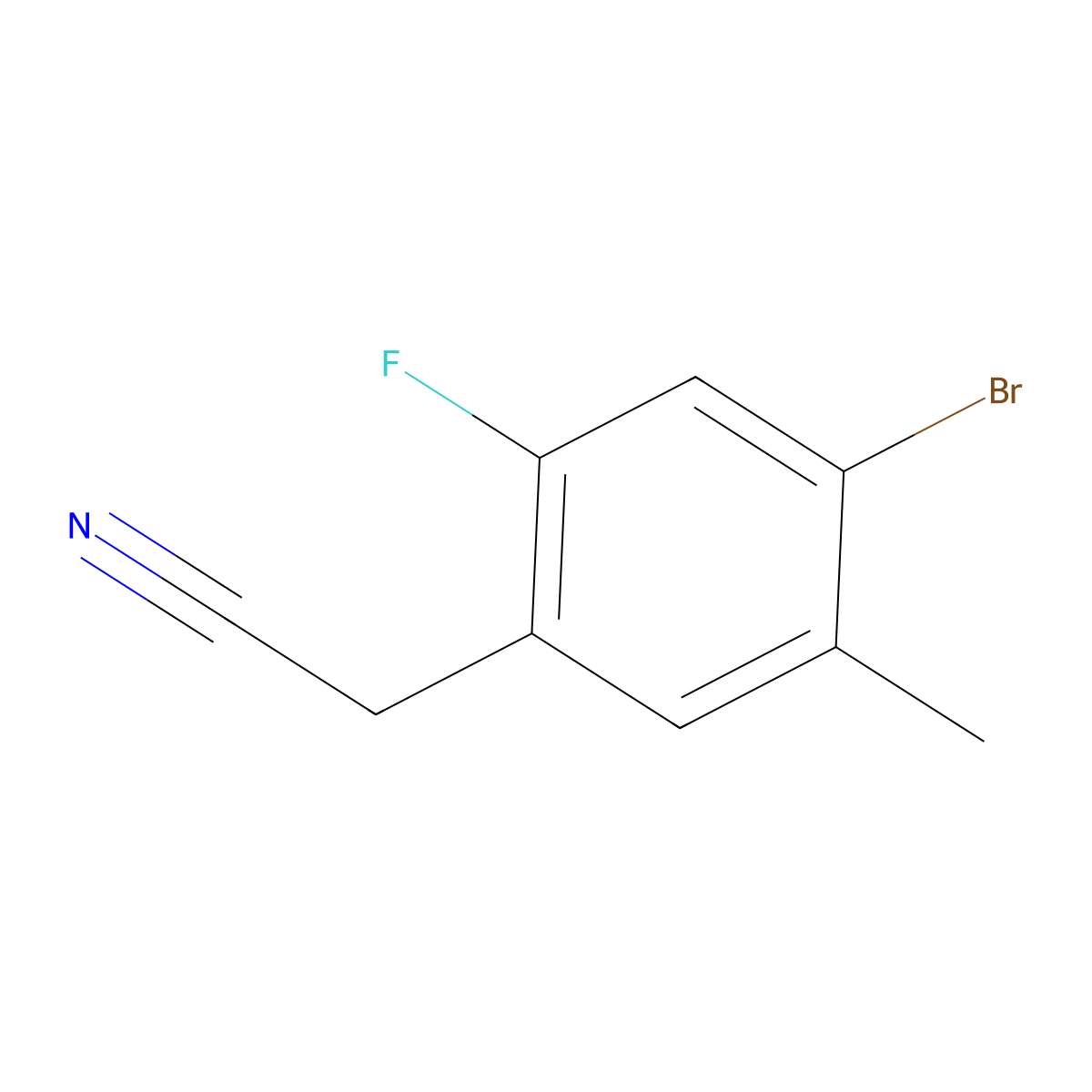 2-(4-Bromo-2-fluoro-5-methylphenyl)acetonitrile molecular structure, CAS 1783605-00-4