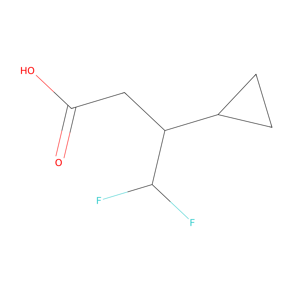3-Cyclopropyl-4,4-difluorobutanoic acid molecular structure, CAS 1783605-96-8