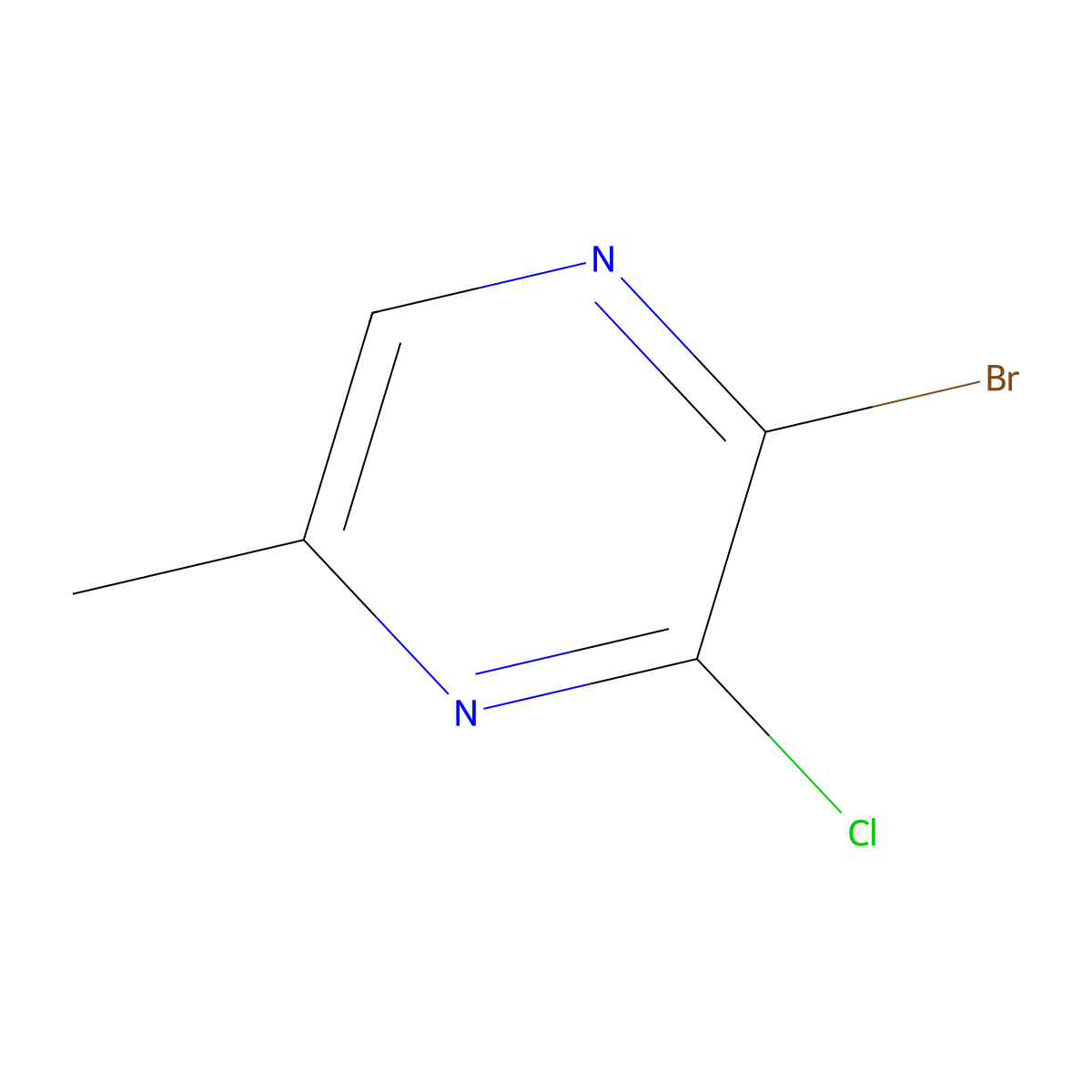 2-Bromo-3-chloro-5-methylpyrazine molecular structure, CAS 1783607-43-1