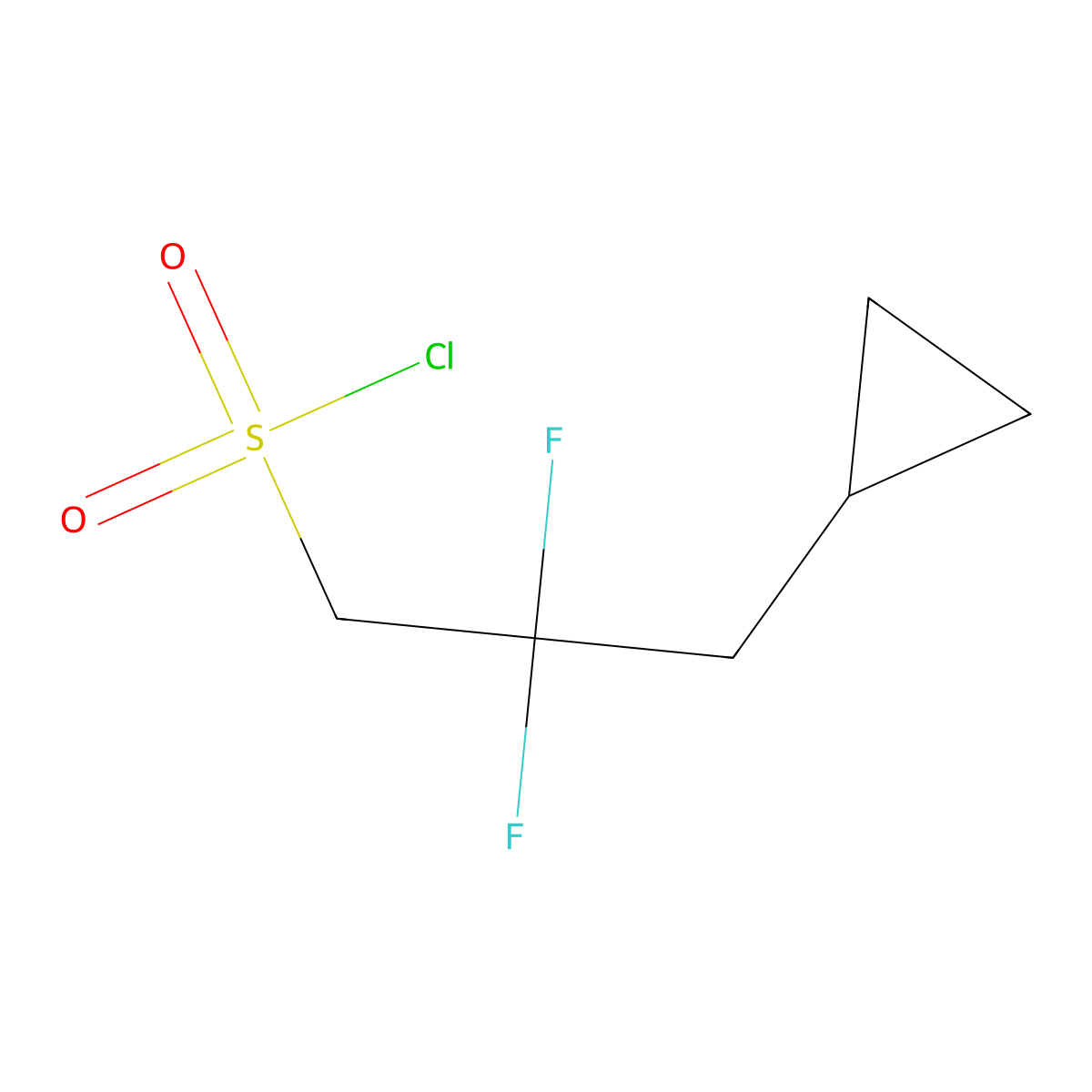 3-Cyclopropyl-2,2-difluoropropane-1-sulfonyl chloride molecular structure, CAS 1783608-33-2